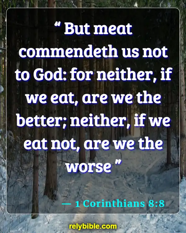 Bible verses About Meat (1 Corinthians 8:8)