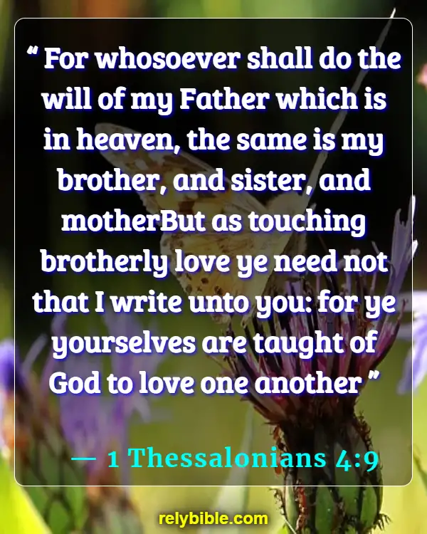 Bible verses About Loving Your Brother (1 Thessalonians 4:9)