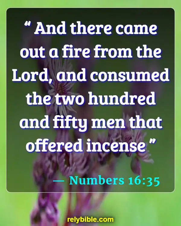 Bible verses About Being On Fire For God (Numbers 16:35)