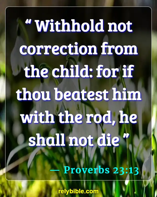 Bible verses About Parents And Children (Proverbs 23:13)