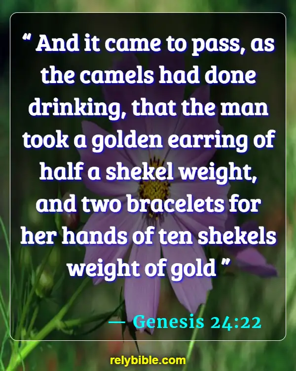 Bible verses About Wearing Jewelry (Genesis 24:22)