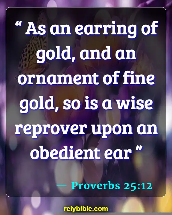 Bible verses About Wearing Jewelry (Proverbs 25:12)